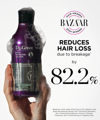 Dr. Groot Thicken & Smooth at Home and On The Go Bundle for Hair Loss, Korean Hair Care, With Biotin and Prebiotics, Clinically Proven to Improve Scalp Moisture